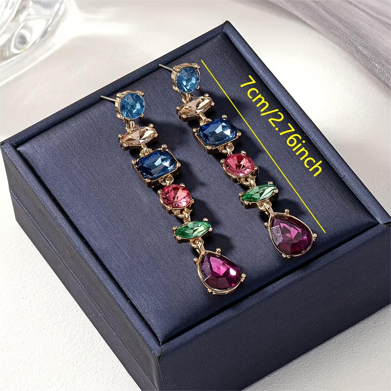 Women's Minimalist Multi-Color Resin Gradient Dangle Earrings